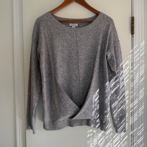 Sundance Sweaters - Sundance Women's Gray Marled Twist Front Sweater Long Sleeve Size M